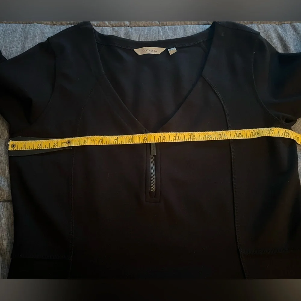 Athleta Black Whereupon Fit &‎ Flare Ponte Dress Sz L Quarter zip